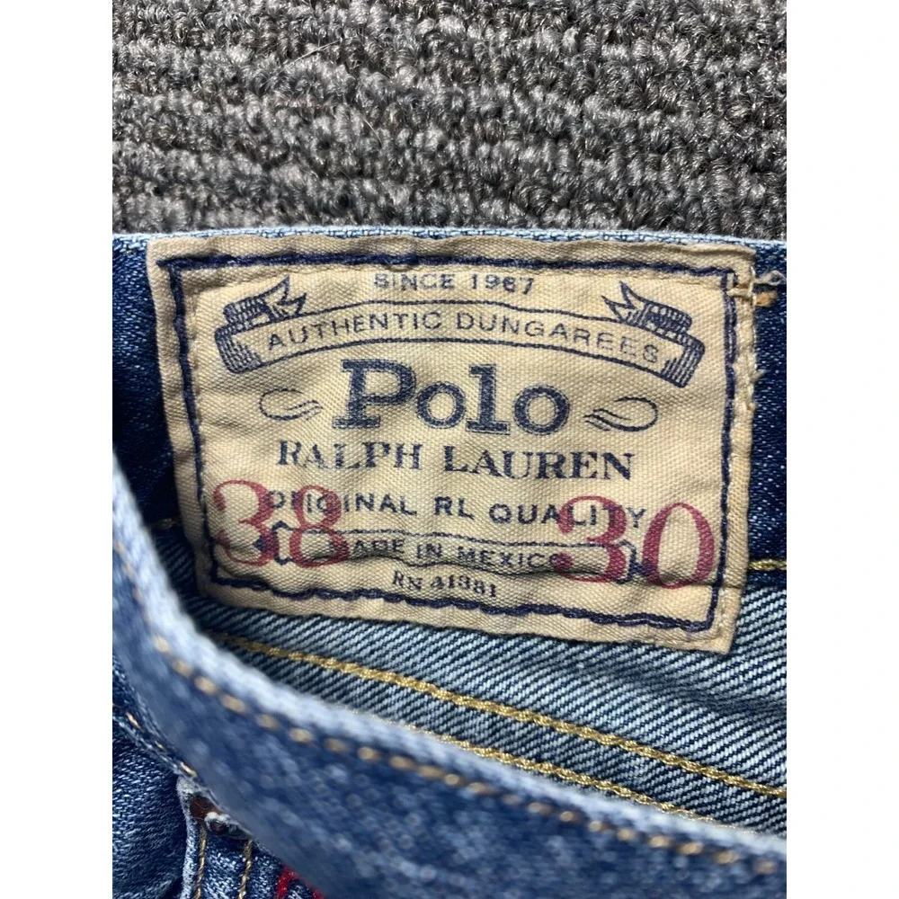 Polo Ralph Lauren Authentic Dungarees Blue Straight Leg Jeans 38x30 Mens